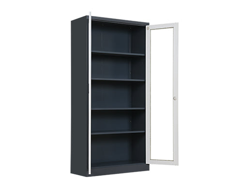 2-Drawer Full Glass Doors Filing Cabinet