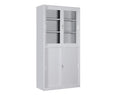 4-Door Steel Office Filing Cabinet with Sliding Glass Doors
