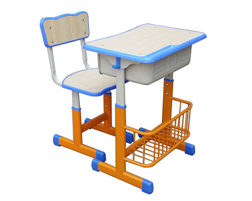 Single Desk Chair with Plastic Basket