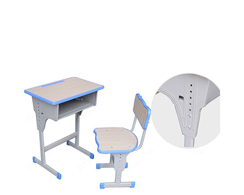 Adjustable Height Students Desk and Chair with Colorful Frame