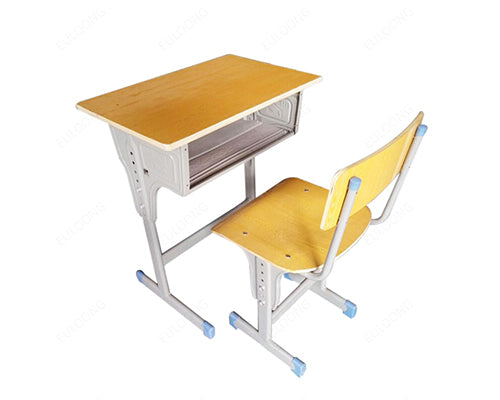 Adjustable Height Students Desk and Chair with Colorful Frame