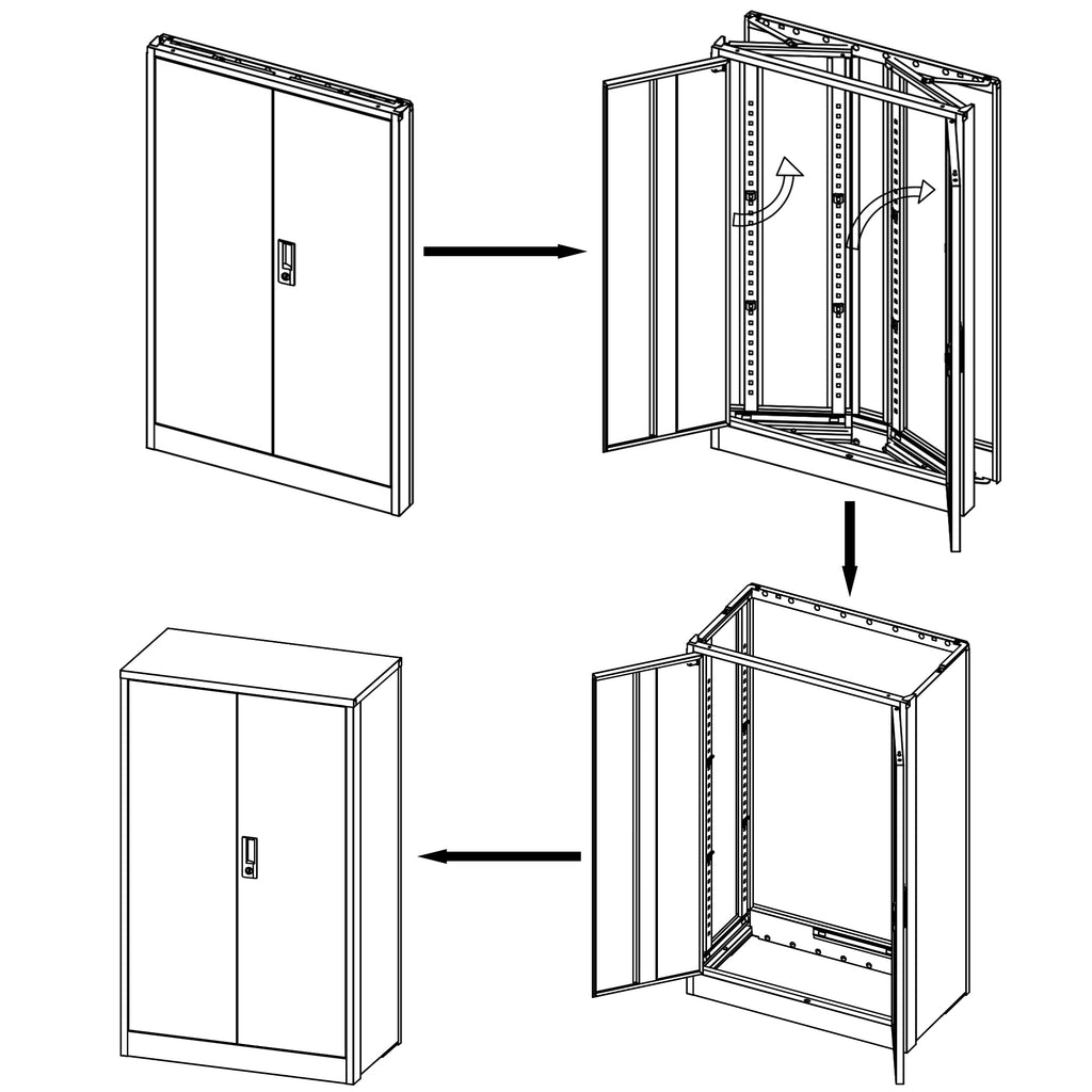 Foldable Low Storage Cabinet with Lock