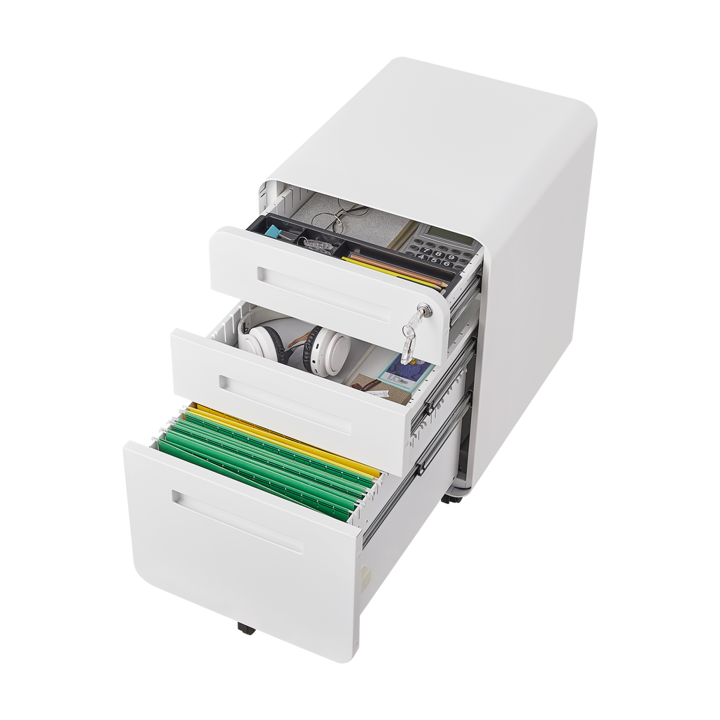 3-Drawer Lockable Mobile File Cabinet