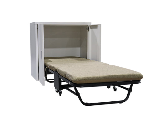 Steel Frame Folding Bed with Cabinet