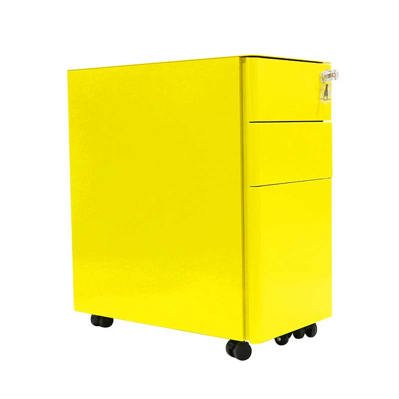 300mm Wide Slim Mobile Pedestal | 3 Drawers Steel Office Cabinet