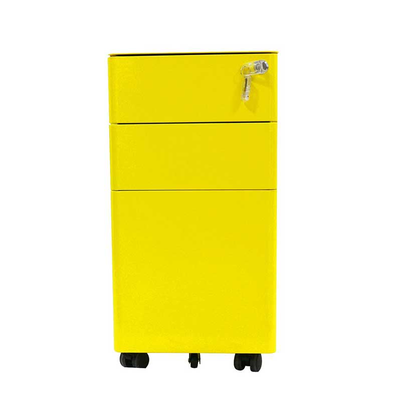 300mm Wide Slim Mobile Pedestal | 3 Drawers Steel Office Cabinet