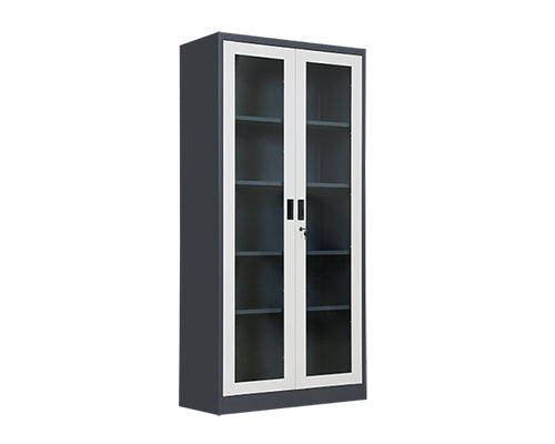 2-Drawer Full Glass Doors Filing Cabinet