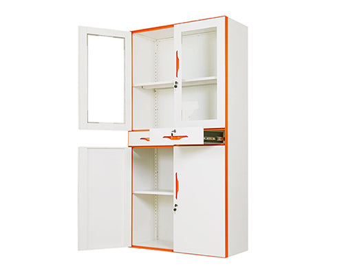 Slim Rim 4 Swing Doors 2 Drawer Filing Cabinet