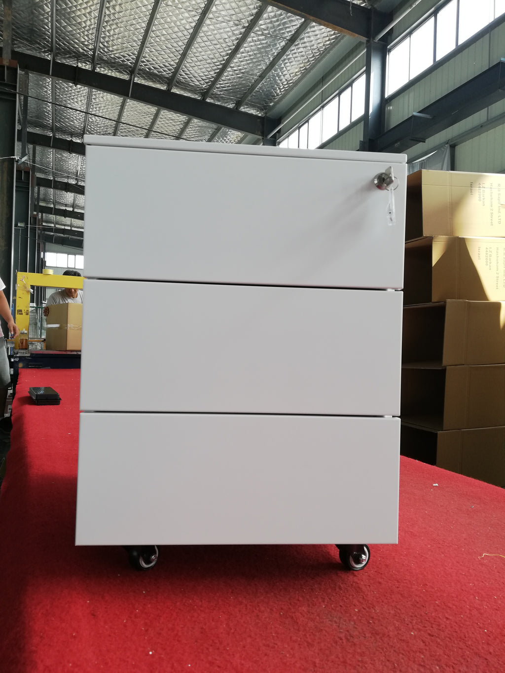 Customized Design 3 Equal Drawer Mobile Pedestal for Spain | Steel Office Cabinet