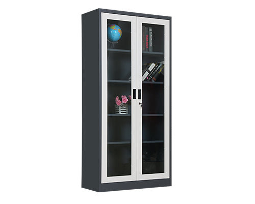 2-Drawer Full Glass Doors Filing Cabinet