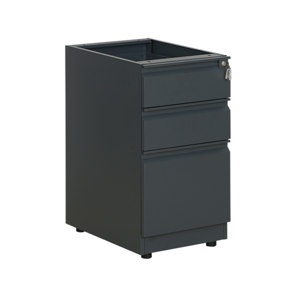 3 Drawer Finger Handle Pedestal with Adjustable Stand Feet