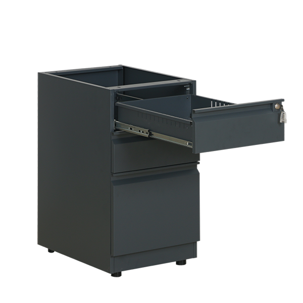 3 Drawer Finger Handle Pedestal with Adjustable Stand Feet