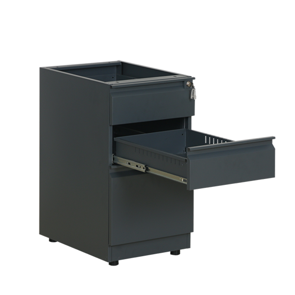 3 Drawer Finger Handle Pedestal with Adjustable Stand Feet