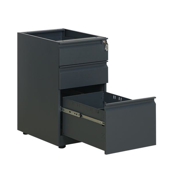 3 Drawer Finger Handle Pedestal with Adjustable Stand Feet