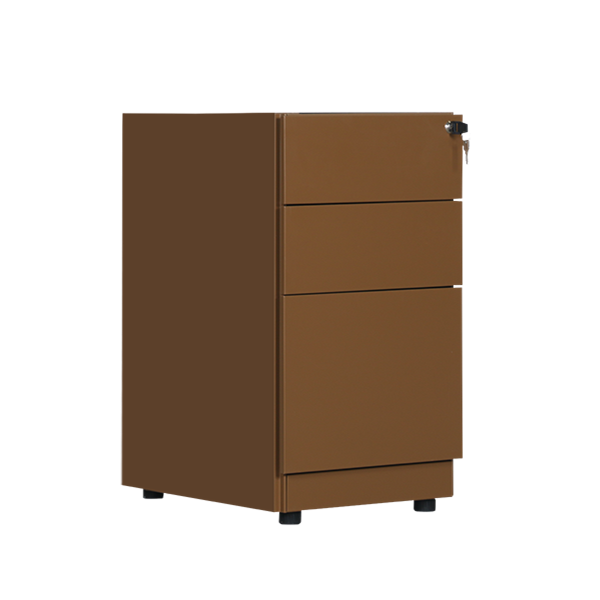 Colorful 3 Drawer Side Handle Support Pedestal with Adjustable Stand Feet | Office Steel Pedestal