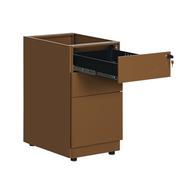 Colorful 3 Drawer Side Handle Support Pedestal with Adjustable Stand Feet | Office Steel Pedestal