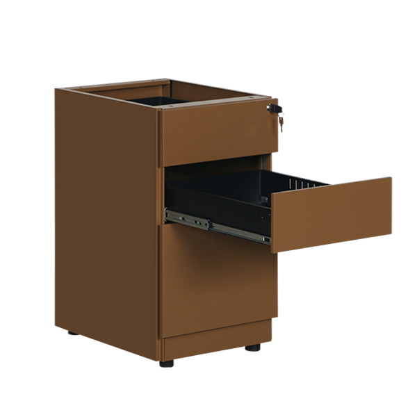 Colorful 3 Drawer Side Handle Support Pedestal with Adjustable Stand Feet | Office Steel Pedestal