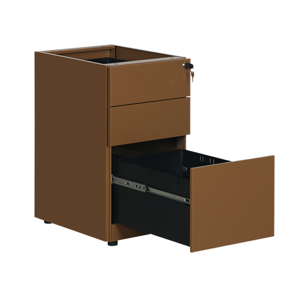 Colorful 3 Drawer Side Handle Support Pedestal with Adjustable Stand Feet | Office Steel Pedestal