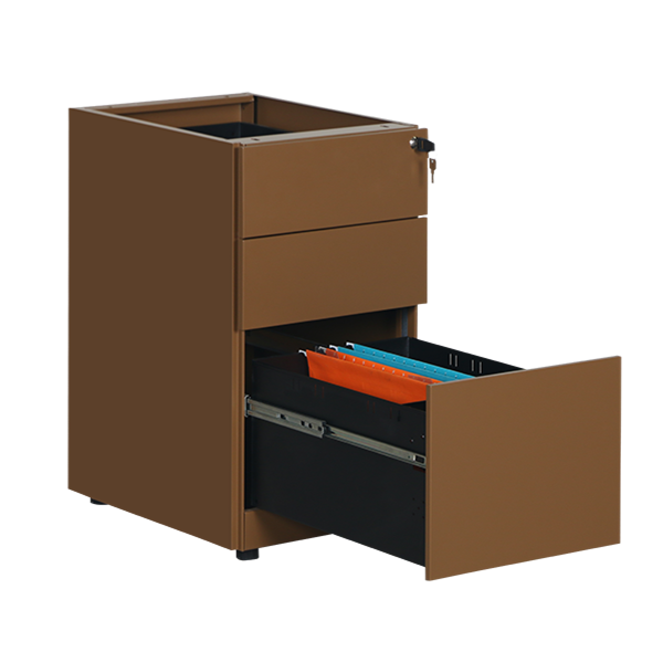 Colorful 3 Drawer Side Handle Support Pedestal with Adjustable Stand Feet | Office Steel Pedestal