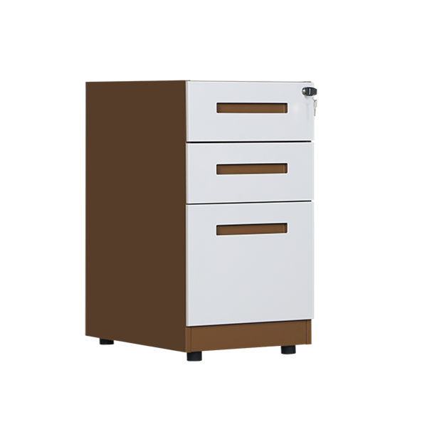 Embedded Handle Design 3 Drawer Support Pedestal Under Desk | Office Steel Pedestal