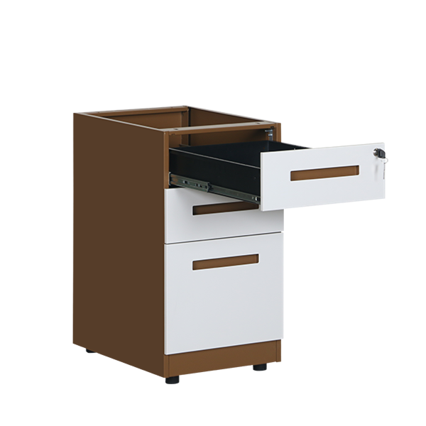 Embedded Handle Design 3 Drawer Support Pedestal Under Desk | Office Steel Pedestal