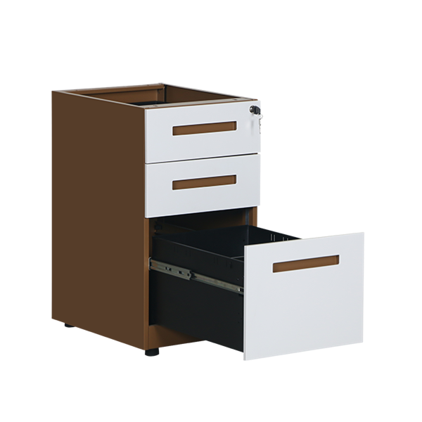 Embedded Handle Design 3 Drawer Support Pedestal Under Desk | Office Steel Pedestal