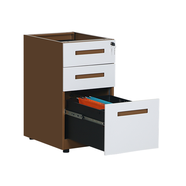 Embedded Handle Design 3 Drawer Support Pedestal Under Desk | Office Steel Pedestal
