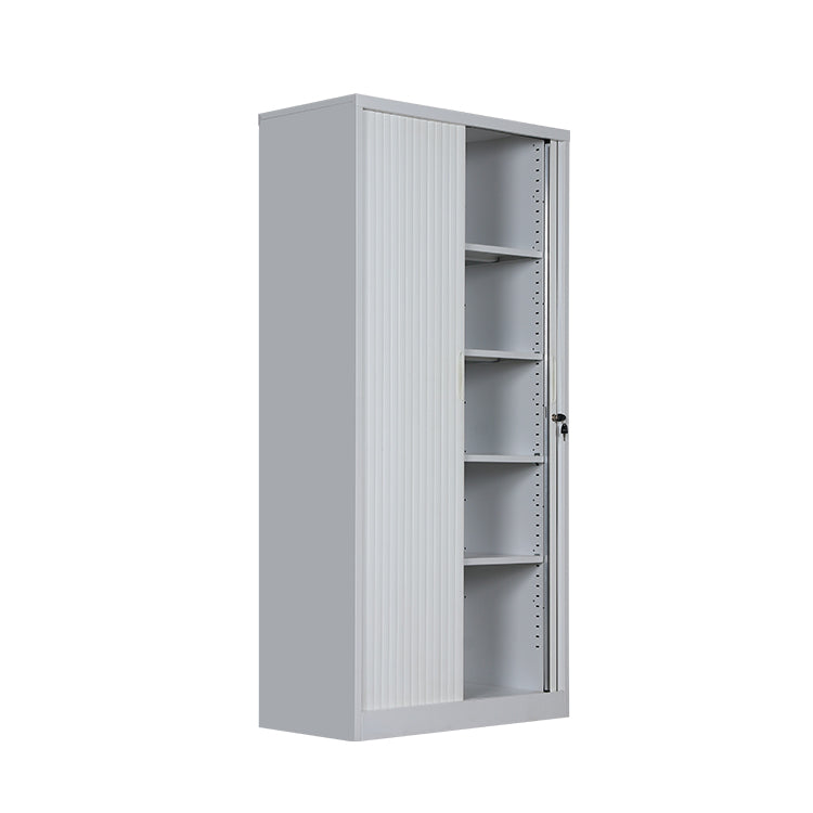 Tambour Door Cabinet | Mobile Steel Storage Cupboard with Rehau Doors
