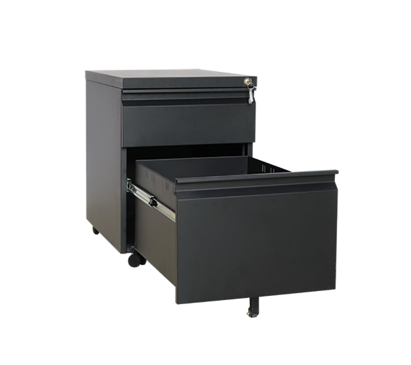 2 Drawer Mobile Pedestal with Finger Handle for Office Storage