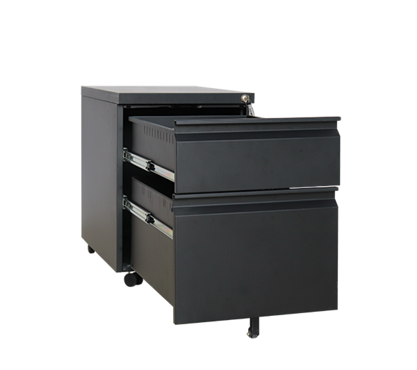 2 Drawer Mobile Pedestal with Finger Handle for Office Storage