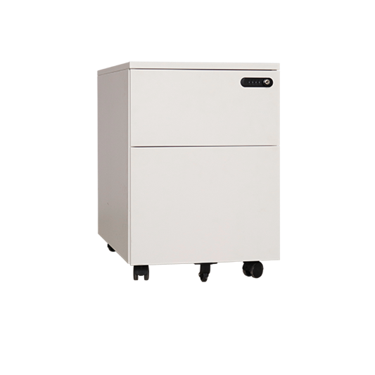 Number Lock 2 Drawer Movable Pedestal | Digital Lock Steel Office Cabinet