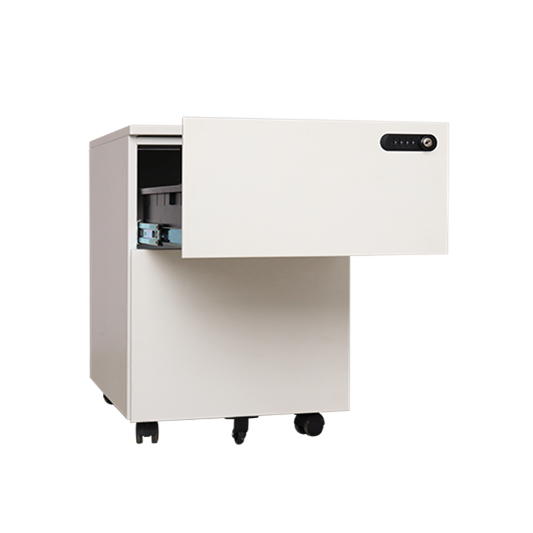 Number Lock 2 Drawer Movable Pedestal | Digital Lock Steel Office Cabinet
