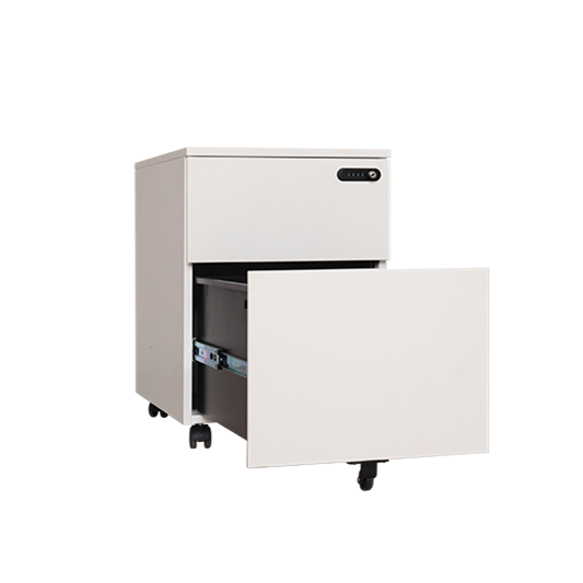 Number Lock 2 Drawer Movable Pedestal | Digital Lock Steel Office Cabinet